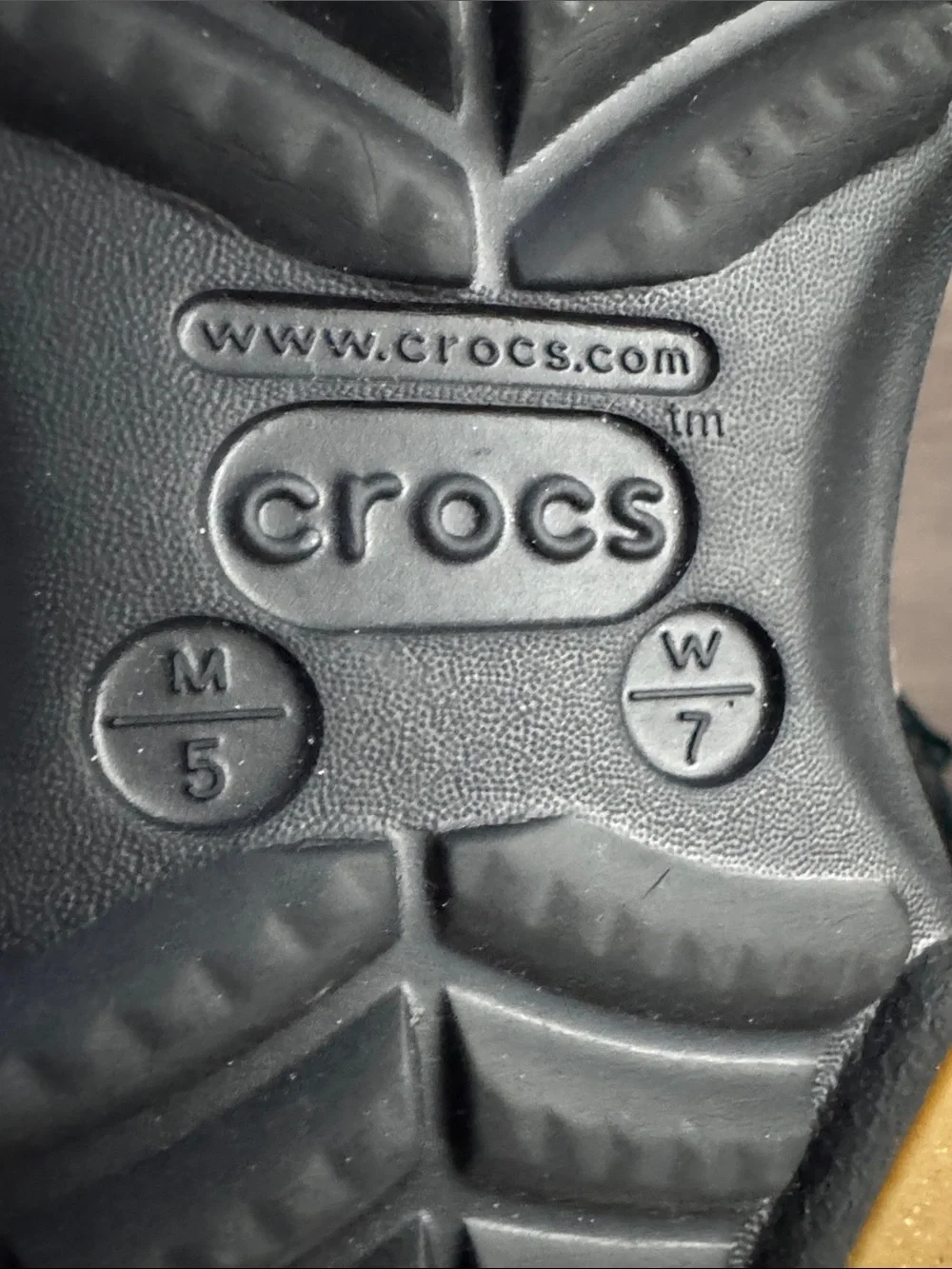 CROCS Adult Sized Black Clogs with Blue Strap and Mickey Mouse